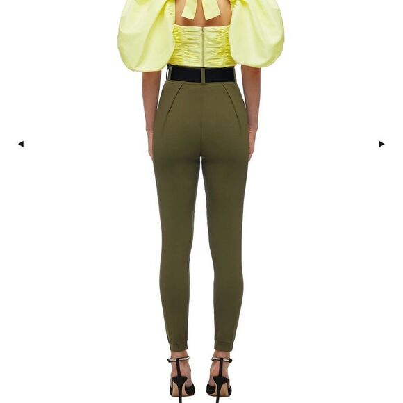 NEW Self-Portrait Khaki Knitted Joggers with Belt Size 4 - Picture 12 of 13